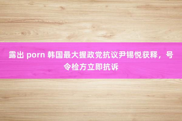 露出 porn 韩国最大握政党抗议尹锡悦获释，号令检方立即抗诉