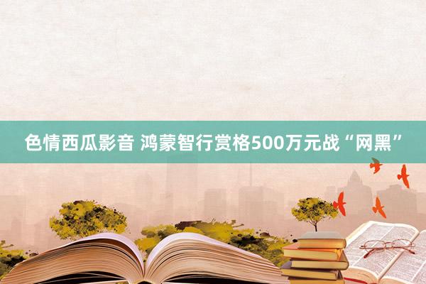 色情西瓜影音 鸿蒙智行赏格500万元战“网黑”